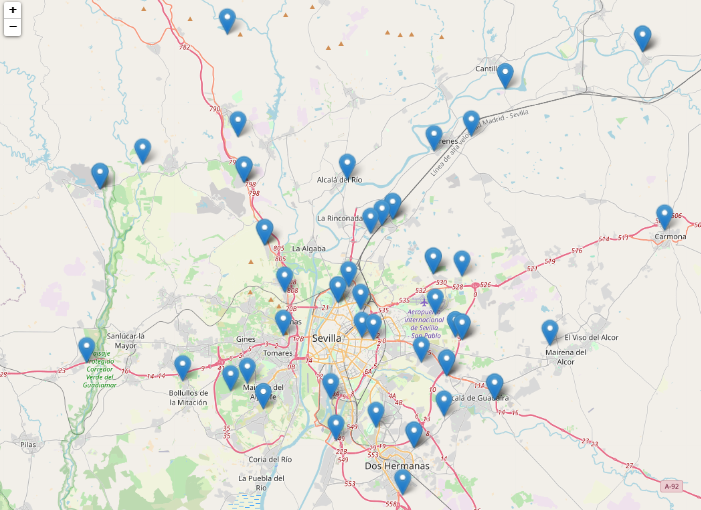 Mapa interactivo de subestaciones y nodos en Capacid.app